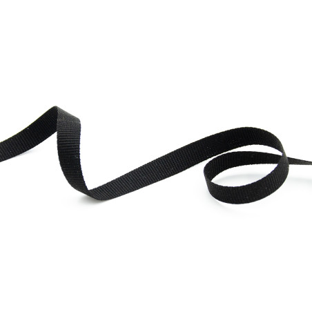Ruban gros-grain - 10 mm, noir 725
