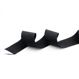 Ripsband - 25mm, schwarz 725