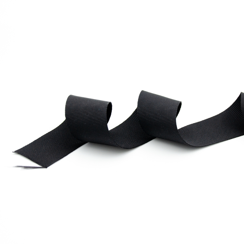 Ruban gros-grain - 25 mm, noir 725