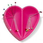 Coussin à épingles magnétique Prym Love en forme de cœur rose