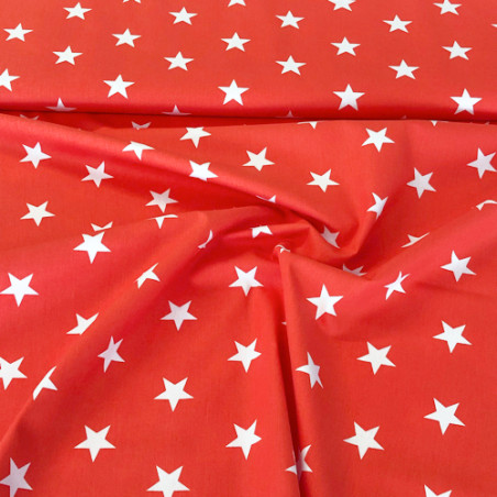 Cotton popline - Stars orange