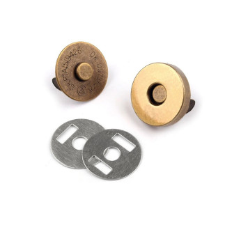 Magnetic button for insertion 18mm antique brass