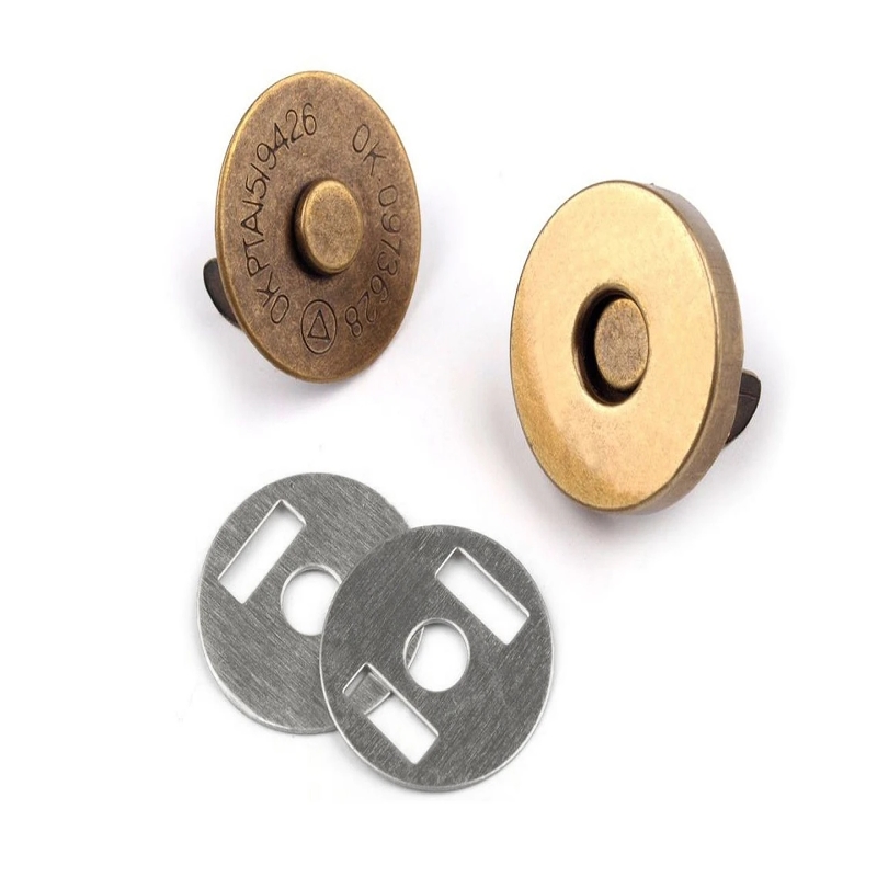 Magnetic button to insert 18mm antique brass