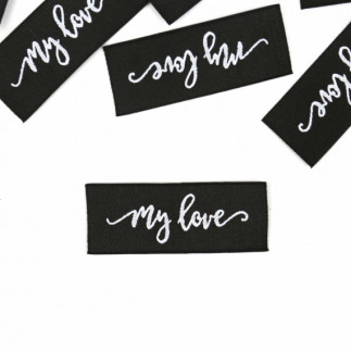 Woven Label - My Love schwarz