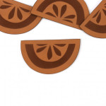 Étiquette similicuir XXL - tranche de citron marron