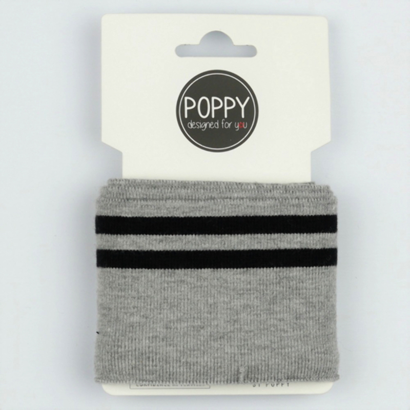 Poppy Cuff - gris chiné /noir