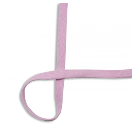 Cordon plat en coton 15 mm rose (qt)
