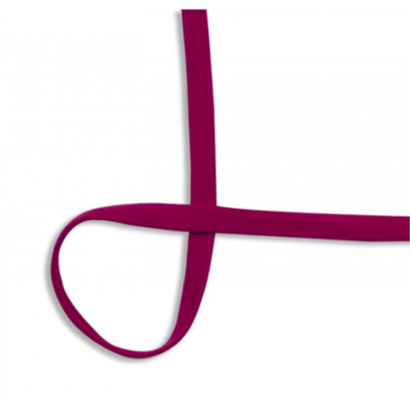 Cordon plat en coton 15 mm fuchsia (qt)