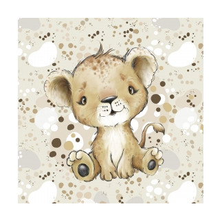 French Terry - Baby Löwe beige 40 x 50 cm