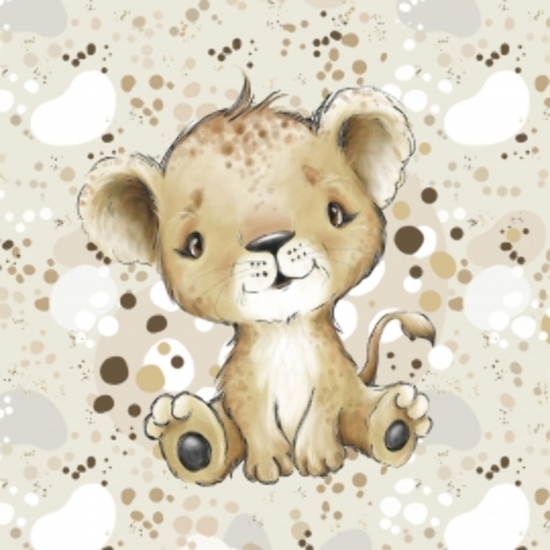 French Terry - Baby lion beige 40 x 50 cm