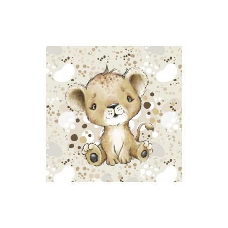 French Terry - Bébé Lion beige 40 x 50 cm