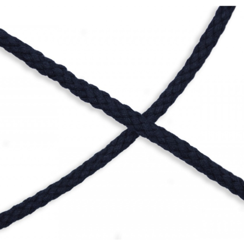 Cordon coton tissé 6 mm bleu marine (qt)