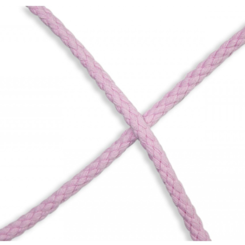 Cordon coton tissé rose 6 mm (qt)
