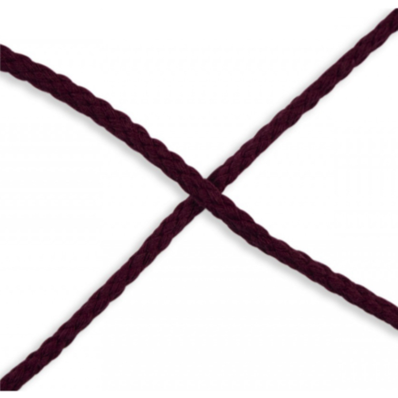 Cordon coton tissé 6 mm bordeaux (qt)