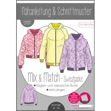 Ki-Ba-Doo Veste de survêtement Mix & Match pour Femme
