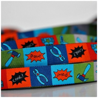 Woven ribbon - Tool Mix turquoise on colorful