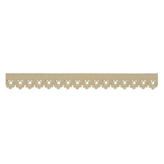 Dentelle élastique fleurs gris pierre (qt)