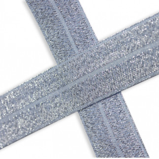 Elastic edging tape light blue glitter (qt)