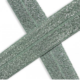 Elastic edging tape mint glitter (qt)