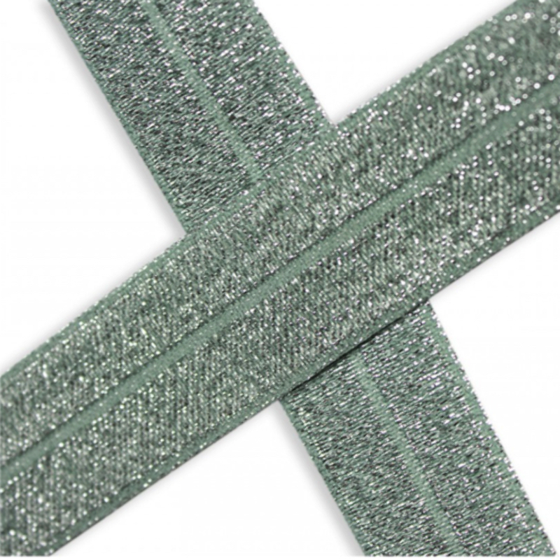 Elastic edging tape mint glitter (qt)