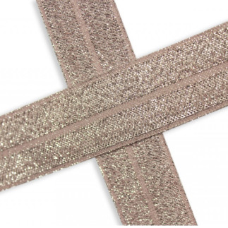 Elastic edging ribbon powder pink glitter (qt)