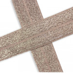 Elastic edging ribbon powder pink glitter (qt)