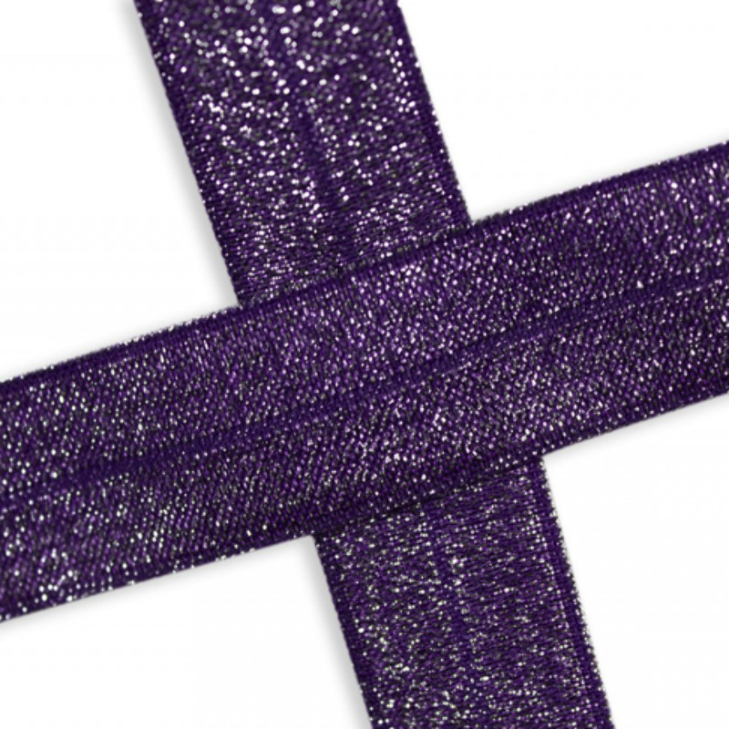 Bias tape elastic glitter purple (qt)