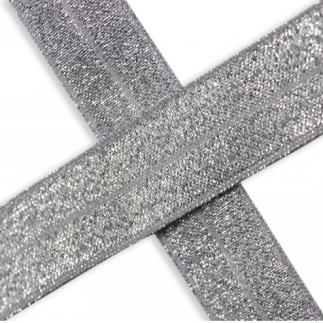 Elastic edging tape silver glitter (qt)