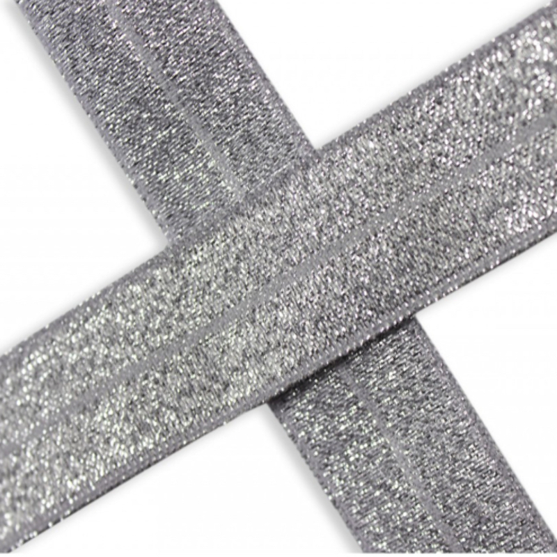 Elastic edging tape silver glitter (qt)