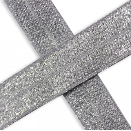 Elastic edging tape silver glitter (qt)