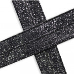 Bande de bordure élastique anthracite pailletée (qt)