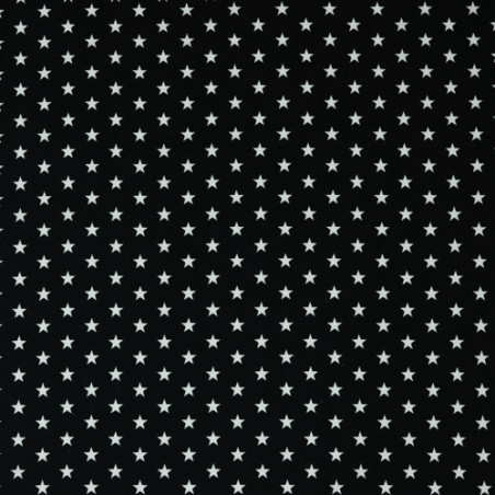 Popeline de coton - étoiles noires