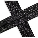 Elastic edging tape black glitter (qt)