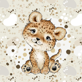 French Terry - Baby Gepard beige 40 x 50 cm