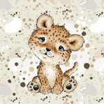 French Terry - Baby cheetah beige 40 x 50 cm