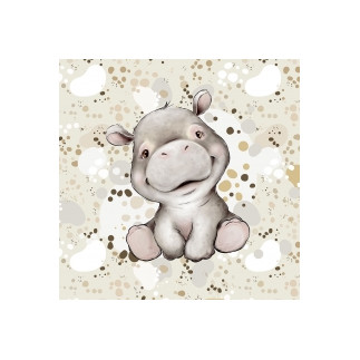 French Terry - Baby Hippo beige 40 x 50 cm
