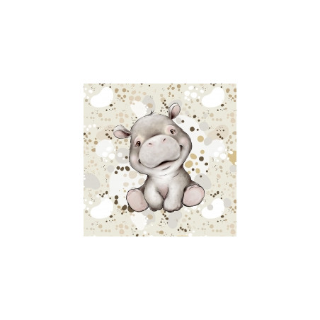 French Terry - Baby Hippo beige 40 x 50 cm