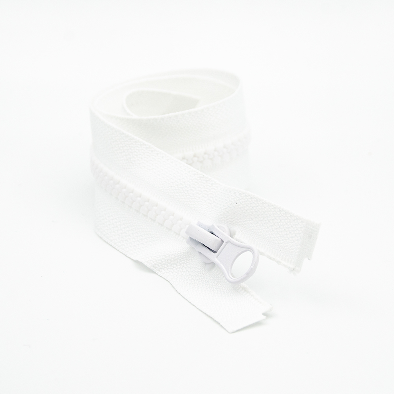 2-way jacket zipper - white (B3)