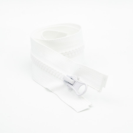 2-way jacket zipper - white (B3)