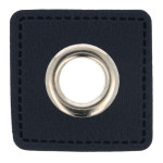 Patchs à œillets - bleu marine 11 mm argent