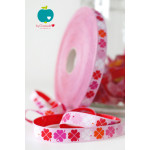 Web ribbon - byGraziela clover leaves pink
