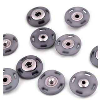 Bouton pression métallique à coudre 21 mm gris