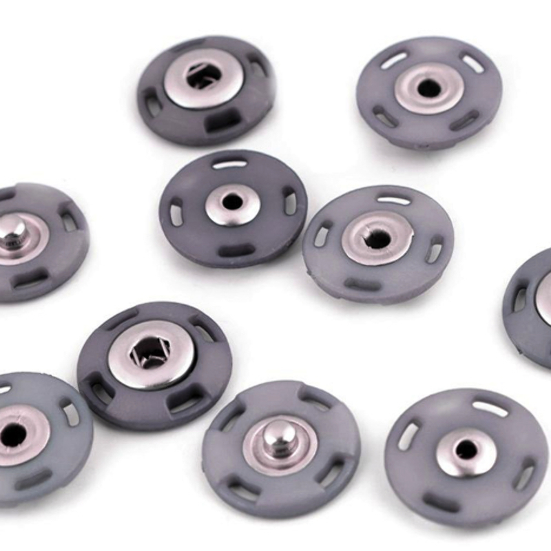 Metal snap fastener for sewing 21mm grey