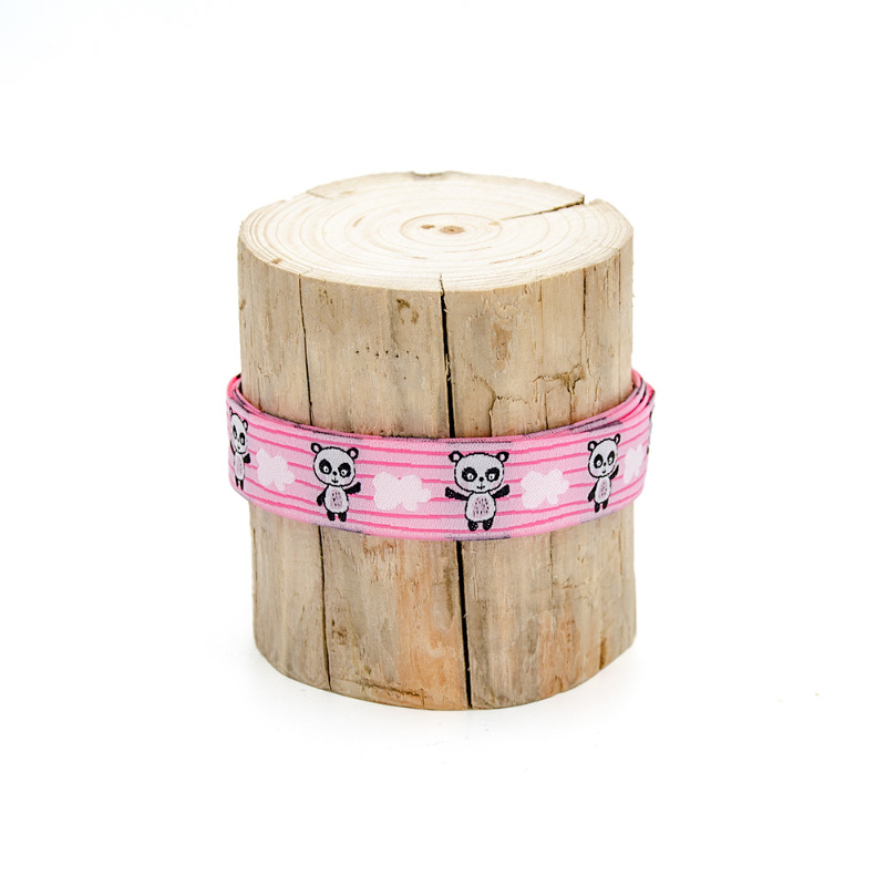 Web ribbon - Urmelis Stoffwelt - Panda pink