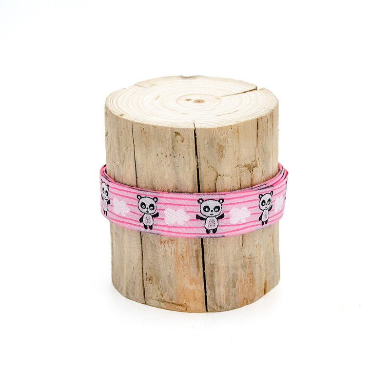 Woven Ribbon - Panda pink