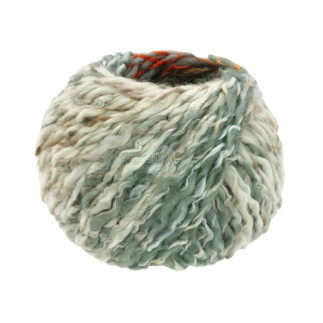 Lana Grossa - lala Berlin Rayé blanc/gris/rouge/orange (01)