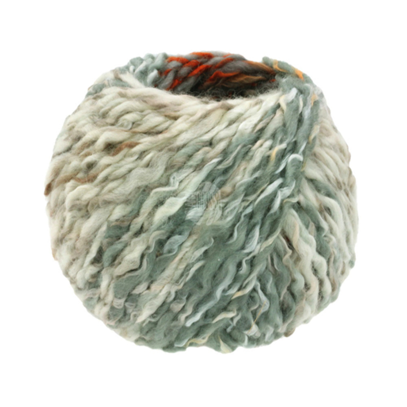 Lana Grossa - lala Berlin Stripy blanc/grau/rost/orange (01)