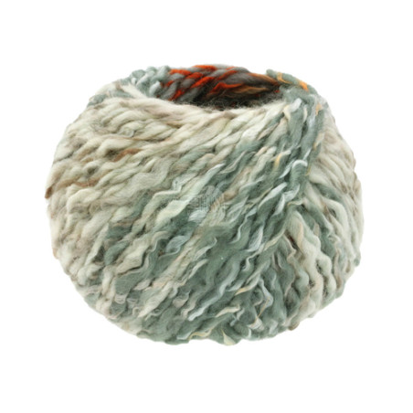 Lana Grossa - lala Berlin Rayé blanc/gris/rouge/orange (01)