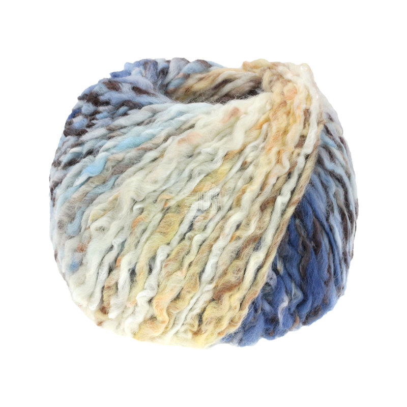 Lana Grossa - lala Berlin Rayé bleu clair / beige (02)