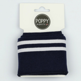 Manchette Poppy - bleu marine / blanc